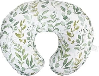 Boppy Original Nursing Pillow, Green Foliage, Ergonomic Nursing Essentials for Bottle and Breastfeeding, Firm Fiber Fill, with Removable Pillow Cover, Machine Washable