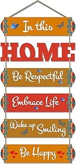 Artvibes Home Quote Decorative Wall Art Wooden Wall Hanger for Livingroom | Bedroom | Gifts | Wall Hangings for Home Decoration | Modern Decor Items | Artworks Art Piece (WH_6608N), Set of 6
