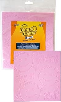 Damp Duster Towel, Multipurpose Dusters for Cleaning - Wooden & Venetian Blind Cleaner Tool, Wet Dust Sponge for Skirting Board, Radiator, Blinds & Mirrors, Home Cleaning Products, Pink
