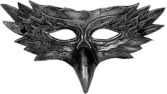 – Half Face Black Hawk masks | Cool Leather Bird masks | Half Face Halloween Costume Masks | Crow Animal Face Masque Accessories For Halloween Dress Up Party