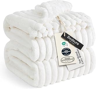 Bedsure GentleSoft King Size Blanket for Bed - Cozy Soft Blankets for Women, Cute Large Bedding Fleece Throws for Girls, Off White, 108x90 Inches