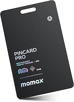 Wallet Tracker Smart Finder - Rechargeable Slim Bluetooth Key Tracking Card with 1-Year Battery, Apple Find My (iOS Only), Item Locator for Luggage Tag, Suitcase, Bags, Passport, Backpacks