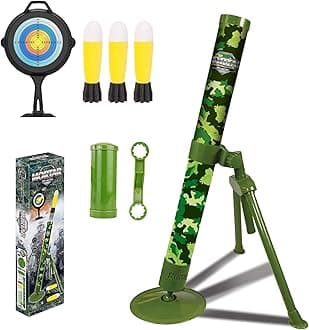 ABCaptain Mortar Launcher Military Blaster Toys Playset Soft Foam Rockets Missile Shooting Game for Kids Boys Girls & Adults