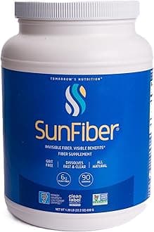Sunfiber, Prebiotic Fiber Supplement for Digestive Health, Low FODMAP, Gluten-Free, Unflavored, 90 Servings