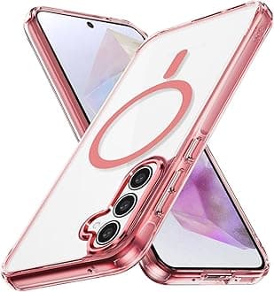 Lunivop for Samsung Galaxy A35 5G Case Hard [Compatible with Magsafe ] Yellowing Resistant Magnetic Cover Clear para A 35 6.6 inch 2024 Rugged Best Phone Cases Pink