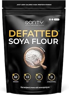 Qonty Defatted Soya Flour | 52% Protein, 1.5% Fat | Lab Tested | 8 gm Protein Per Roti | No Preservatives | Gluten Free | Rich in Micro Nutrients (750 g)