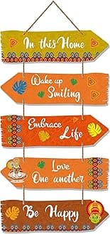 ArtvibesHome Quotes Decorative Wall Art MDF Wooden Wall Hanger for Livingroom | Bedroom | Gifts | Wall Hangings for Home Decoration | Modern Decor Items | Artworks Wall Hangings (WH_7310N), Set of 5
