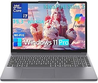 Laptop Computer, Intel 10-Core i7-13620H (Beat Ultra 7 255U), 40GB DDR5 RAM, 1TB PCIe SSD, WiFi 6, BT 5.2, 15" FHD+, IdeaPad Slim 3 Copilot PC for Business and Home, Luna Grey, Windows 11 Pro