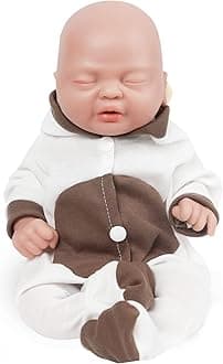 Vollence 14 inch Sleeping Reborn Baby Doll Silicone Doll Realistic Newborn Baby Dolls with Feeding Accessories & Gift Box - Girl