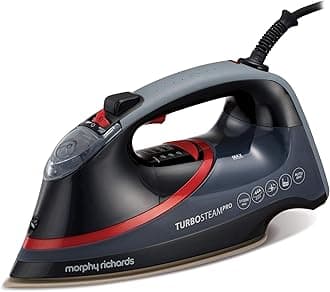 Morphy Richards 303125 Steam Iron Digital Precision Temperature Control Perfect Match to Garment Label, 3100 W, Black/red