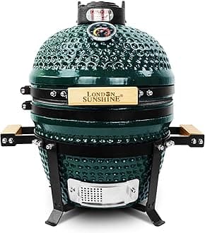 London Sunshine Ceramic Charcoal BBQ Kamado Griller - Portable Tabletop The Cadet Series Smoker