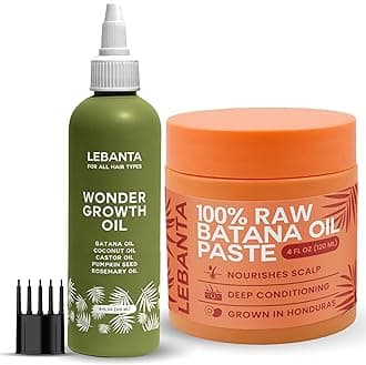 Lebanta Raw Batana Oil for Hair Growth - Cold Pressed Scalp Mask and Wonder Growth Oil Serum, thick and strong natural hair for men & women