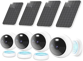 Solar Security Cameras Wireless Outdoor, 1080P Battery Powered Magnetic Outdoor Camera with AI Motion Detection, 2.4G WiFi Only, Color Night Vision, Local Storage, 4-Pack