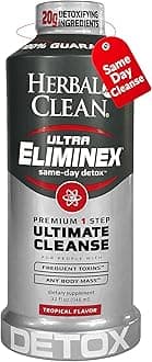 Herbal Clean Same Day Ultra Eliminex Detox Cleanse Drink* (32 fl oz) - Tropical Fruit Flavor Full Body Cleanse Detox Drink with Milk Thistle Seed* for high Toxin*, Vitamin B12 for Men & Women