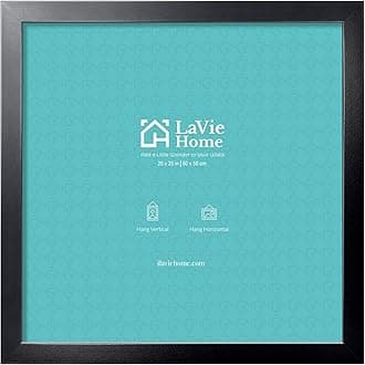 LaVie Home 20x20 Picture Frame, Square Poster Frame with High Definition Plexiglass, 20x20 frame, Horizontal or Vertical Wall Gallery Poster Frames Suitable for Photos, Artworks, Posters,Puzzle, Black