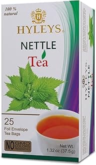Natural Wellness Nettle Leaves with Black Tea - 25 Tea Bags (100% Natural, Sugar Free, Gluten Free and Non-GMO)