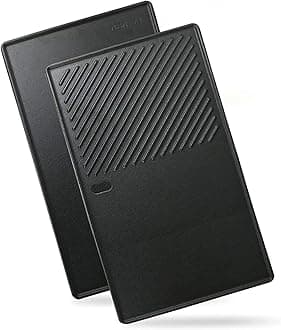 GFTIME 7637 44.5 CM Griddle for Weber Spirit E210 E220 S210 S220 Gas Grills (with Front Control Knobs), Cast Iron BBQ Griddle Replacement Parts for Weber Spirit 200 Series Gas Grills