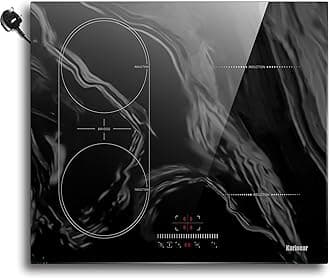 Plug in Induction Hob, Karinear 4 Zones Electric Hob 60cm with Flexible Zone, Bulit-in with Plug, 2800W Power Slide to Control, Up to 99 Min Timer and Safe Lock