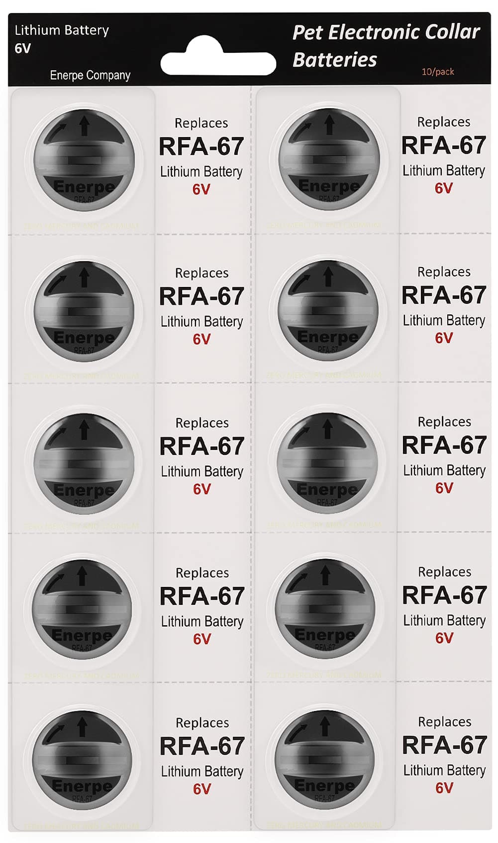 RFA-67 RFA-67D-11 6V Replacement Battery Long-Lasting & High Capacity Compatible with Pet Safe Electronic Collars Pack of 10