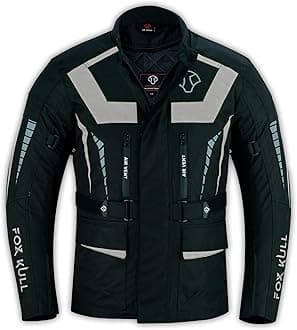 Motorcycle Jacket for Men Adventure/Touring with Cordura Textile Fabric for Motorbike Riding Protection Armor