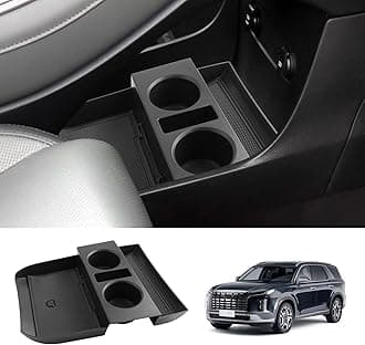 2025 Palisade Lower Organizer Tray for 2020 2021 2022 2023 2024 2025 Hyundai Palisade SE/SEL/XRT/Limited/Calligraphy Under Armrest Organizer Insert Storage Tray w/Cup Holder 2025 Palisade Accessories