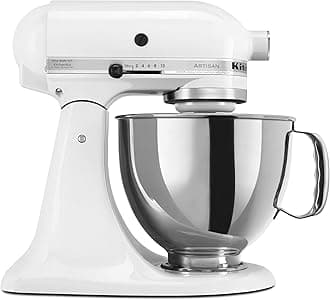 KitchenAid Artisan Series 5 Quart Tilt Head Stand Mixer with Pouring Shield KSM150PS, White