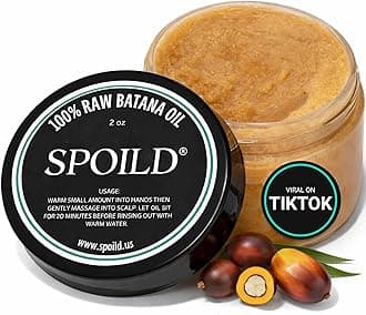 SPOILD Raw Batana Oil for Hair Growth - Sourced from Honduras - Dr. Sebi Approved - 100% Organic and Unrefined - For Thicker, Stronger Hair - 2oz.