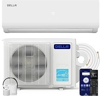 DELLA Vario Series 9000 BTU Mini Split Air Conditioner,Work with Alexa and Wifi, 230V 20 SEER2, Energy Star, Cools Up to 400 Sq.Ft, Ductless Inverter System,0.75 Ton Pre-Charged Heat Pump,16.4ft Kits