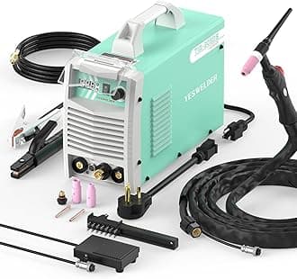 YESWELDERTIG Welder 205Amp HF TIG/STICK/ARC 2 In 1 TIG Welder 110&220V Dual Voltage TIG Welding Machine with Foot Pedal Included TIG-205DS