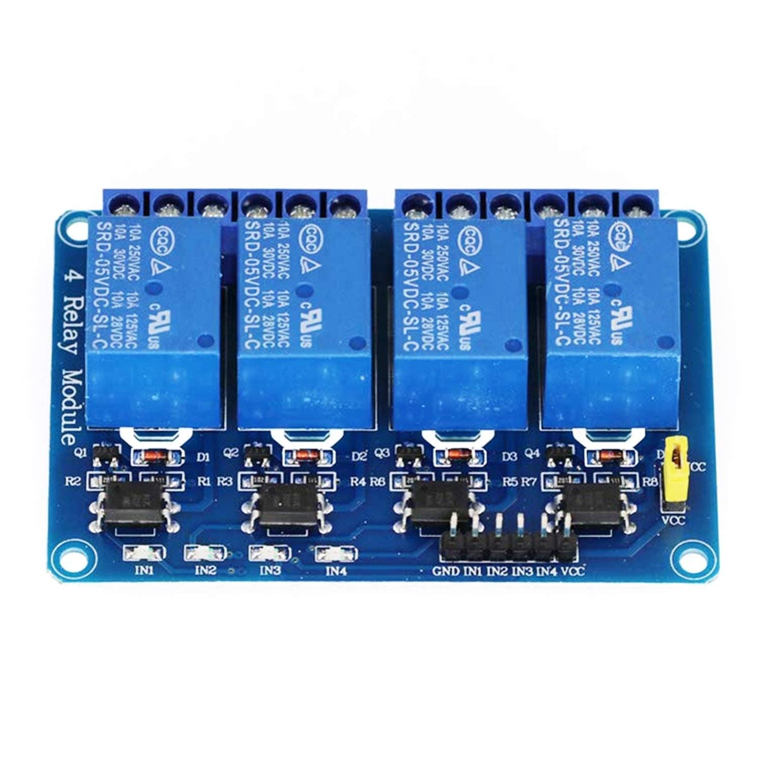 Orville 5 V 4-channel Electrical Module Drive Module With Indicator Light, No Optocoupler SCM Control Board For Arduino RAS PI (4-channel DC 5 V, No Optocoupler), Relay Module Sensor module