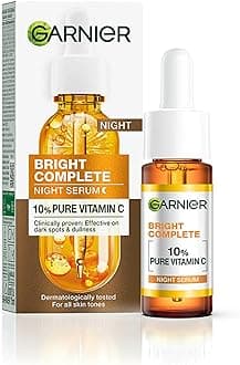 Bright Complete Night Vitamin C Serum With 10% Pure Vitamin C for Bright Skin, PM Routine Vitamin C Serum Suitable For All Skin Types, 15ml