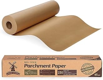HIWARE Unbleached 15 x 200 ft Parchment Baking Paper Roll - 250 Sq.Ft for Baking, Cooking, Grilling, Air Fryer and Steaming