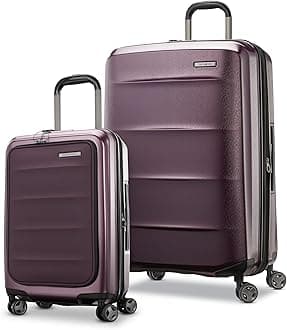 Samsonite 2 Piece Luggage Set with 21/28” Hardside Lightweight Octiv (Carry-On Pro with Front Pocket & Large Checked) Expandable, Four Spinner Wheels, Adjustable Handle, TSA Approved Lock - Purple