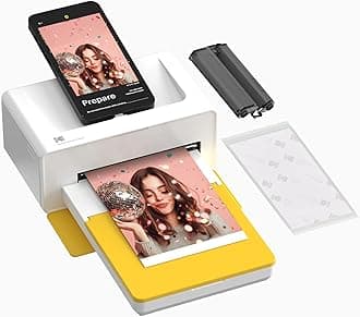Dock Plus 4x6'' Photo Printer, 10 Sheets, Docking & Bluetooth Smartphone Printer for iPhone & Android, Instant Color Prints, 4PASS Dye Sublimation