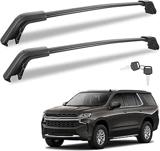 Anti-Theft 440LBS Roof Rack Cross Bars Fit for 2021 2022 2023 2024 2025 Chevrolet Tahoe, Chevy Suburban, GMC Yukon & Yukon XL, Cadillac Escalade ESV, Aluminum Crossbars Lockable Roof Rail