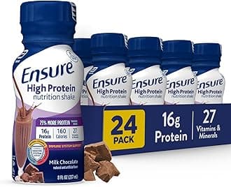 Ensure High Protein Milk Chocolate Nutrition Shake, Ready to Drink, 16g Protein and 27 Vitamins and Minerals, 8 fl oz, 24 Pack