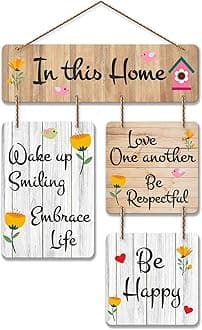 Artvibes In This Home Decorative Wall Art MDF Wooden Hanger for Living Room | Bedroom | Artworks Decor | Office | Gift | Quotes Decor Items | Wall Hanging for Decoration | Modern Art(WH_6508N)