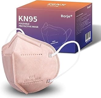 KN95 Face Masks 50 Pcs, 5-Ply Protection Dusty Rose KN95 Mask, Disposable Face Masks for Adults