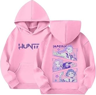 BCFSITNBH Huntrix Hoodies Girls Vintage Y2k Pullover Huntrix Huntr/X Hip Hop Streetwear Oversized Fashion Long Sleeve Hooded Sweatshirt for Kids