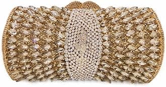 Boutique De FGG Sparkling Women Crystal Clutch Evening Bags Wedding Party Cocktail Handbag Purse, Small