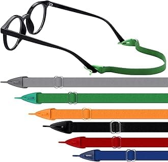Oudain 6 Pack Kids Glasses Strap Adjustable Sunglasses Lanyard Eyeglass Holder Strap Around Neck Eyeglass Band for Sports(Vintage Color)