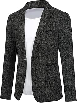 – Mens Casual 1 Button Blazer Slim Fit Blazer Jacket Lightweight Suit Jackets