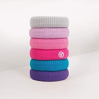 Gimme Beauty - Thick Fit Hair Bands - Berry - Damage Free Hair Ties - Made with Seamless Microfiber Elastics - Thick + Curly Hair Accessories - No Snagging, Dents, or Breakage (6 Count)