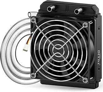 Water Cooling Computer Radiator, 8 Pipe Aluminum Heat Exchanger Liquid Cooling Radiator Fans - 80mm Radiator for CPU PC Laser Water Cool System DC12V Black