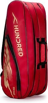 Cosmogear Badminton Kit-Bag (Red)|Double Zipper|Bag with Front Zipper Pocket, Polyester