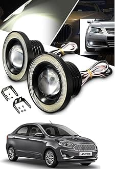 AUTOADDICT Car LED Fog Lights White Angel Lights Eye Ring For Ford Figo Aspire