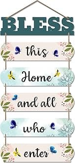 Artvibes Home Quote Decorative Wall Art Wooden Hanger for Livingroom, Bedroom | Gifts | Hangings Decoration | Modern Decor Items Artworks (WH_6613N), Set of 6