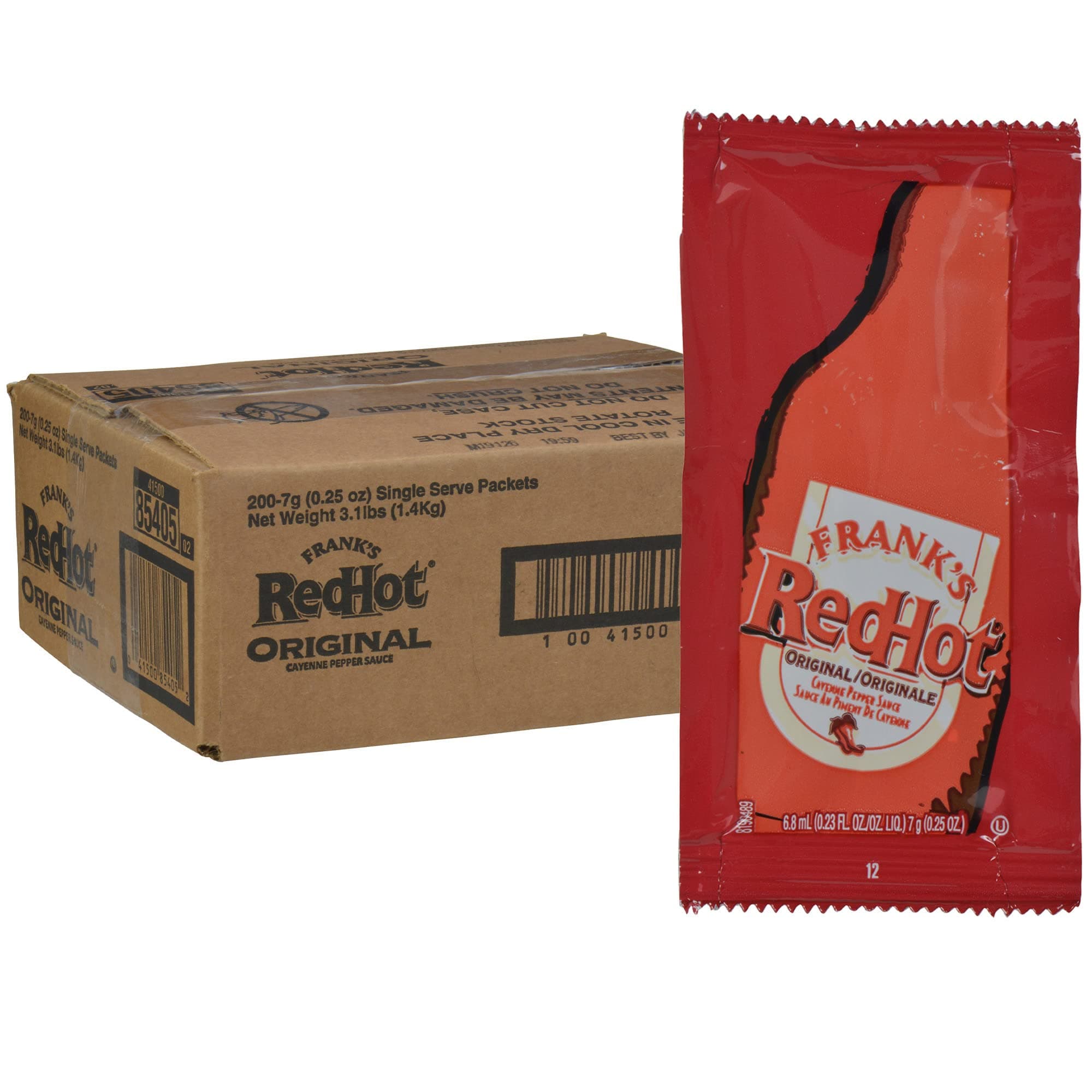 Original Cayenne Pepper Sauce Packets, 200 count - One 200 Count Package of Frank's Hot Sauce Packets, Perfect Single-Serve Size for Take-Out, Delivery and Catering
