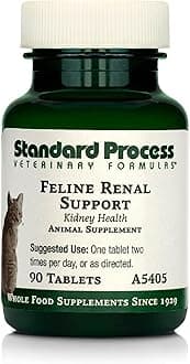 Standard Process Inc. Feline Renal Support - Cat Supplement to Maintain Kidney & Urinary Health, Cat Supplies with Whole-Food Based Ingredients, Feline Supplement to Aid Renal Function - 90 Tablets