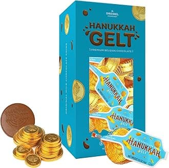 The Dreidel Company Chocolate Coins, Nut-Free, 14 Gram Mesh Bags - made With Premium Milk Chocolate, Kosher Dairy Gluten free, Non GMO, Chanukah Gelt, (20 Mesh Bags)